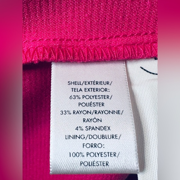 Ann Taylor Fuchsia Hot Pink Red Midi Sheath Flutter Sleeve Dress NWT - Picture 10 of 12